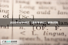 2019年自学考试《语言学概论》模拟试题（十九）